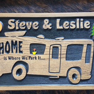 Personalized RV Class A Sign -  Camping - Home is Where You Park It - Happy Glamping - Camper