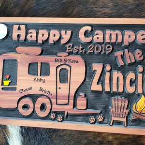 Personalized Camper Sign Life is a Highway Bumper Pull Camper Tiny House Carved Wood Customized Hand painted This is how we Roll RV image 7