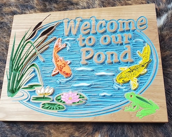 Personalized Lake House or Beach House Carved Wood Sign or... an Address Marker or... A Sign for your Pond