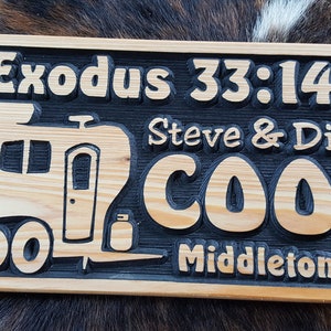 Personalized Camper Sign Life is a Highway Bumper Pull Camper Tiny House Carved Wood Customized Hand painted This is how we Roll RV image 6