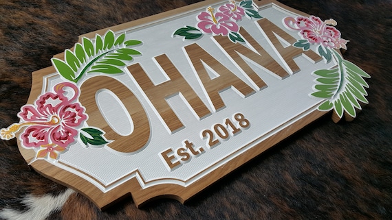 Custom Designed Beach House Sign - OHANA - Family