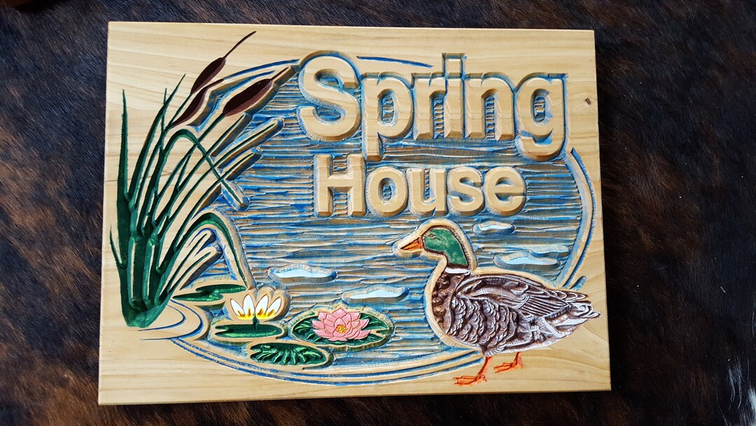 Personalized Lake House or Beach House Carved Wood Sign Or... an