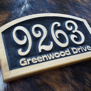 Personalized Arch Top Address Marker with Raised Numbers Cut to Order