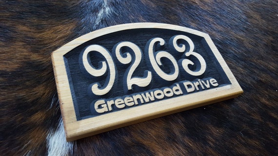 Personalized Arch Top Address Marker with Raised Numbers Cut to Order