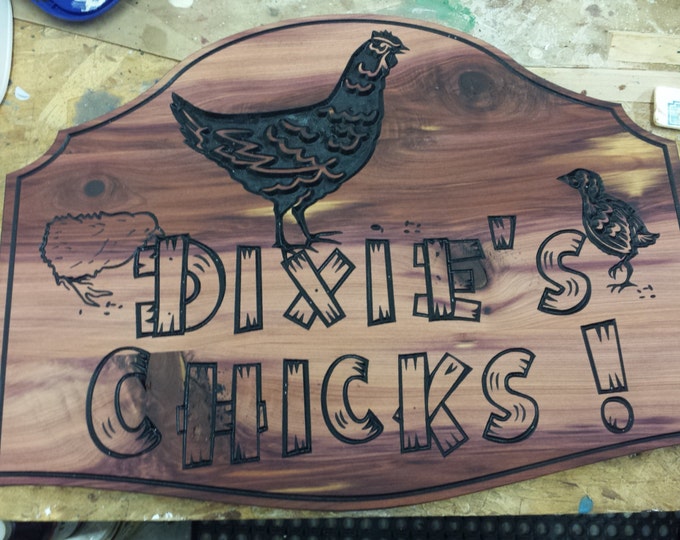 Don't be Chicken - Get a Chicken Sign - A great Farm House Sign for the Hen House - A fun sign that will make your day... Made in USA