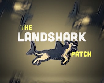 Patch Landshark K9 en PVC (largeur 4 pouces)