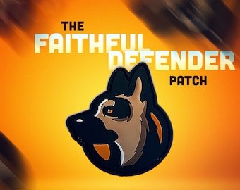Patch en PVC FAITHFUL DEFENDER (2,25 po. de hauteur) -AK9, Alpha K-Nine, Alpha K9, Alpha Dog, Chien de travail, Dresseur de chiens, Patchs pour chiens, Alpha Canine