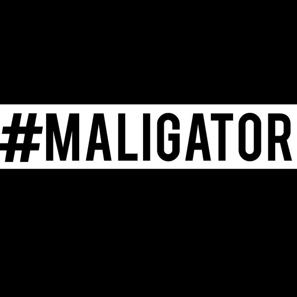 White Hashtag Maligator VINYL decal 4.3 in.