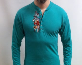 Vintage 90s Disney Lady and the Tramp Embroidered Long Sleeve Shirt (Size M/L)