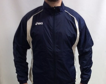 Vintage 90s Asics Japan Windbreaker Jacket Medium Asics Multicolor