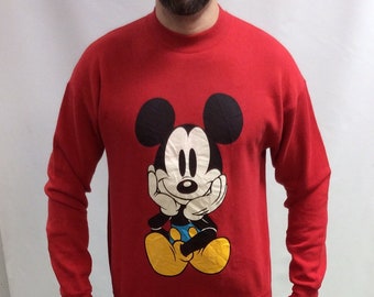 Vintage 90's Original Walt Disney Mickey Mouse Red Double