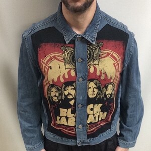 Black sabbath paranoid denim jacket top