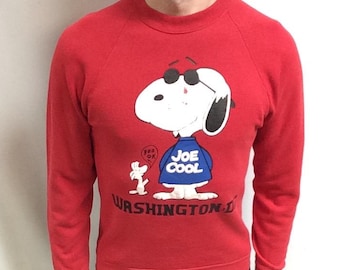 Vintage 80s Snoopy Joe Sweatshirt, Washington DC, Size L