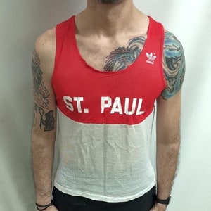 ✅USA製 90s vintage adidas tanktop old Vintage Adidas USA Olympics Tank Top Jersey Size Med Rare 70s 80s