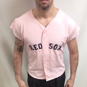10452-Red Sox Baby Pink Jersey by Majestic