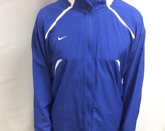 Vintage 90s Nike Air Windbreaker Jacket, Royal Blue Nylon (Size XXL)