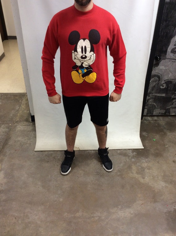 Vintage 90's Original Walt Disney Mickey Mouse Red Double
