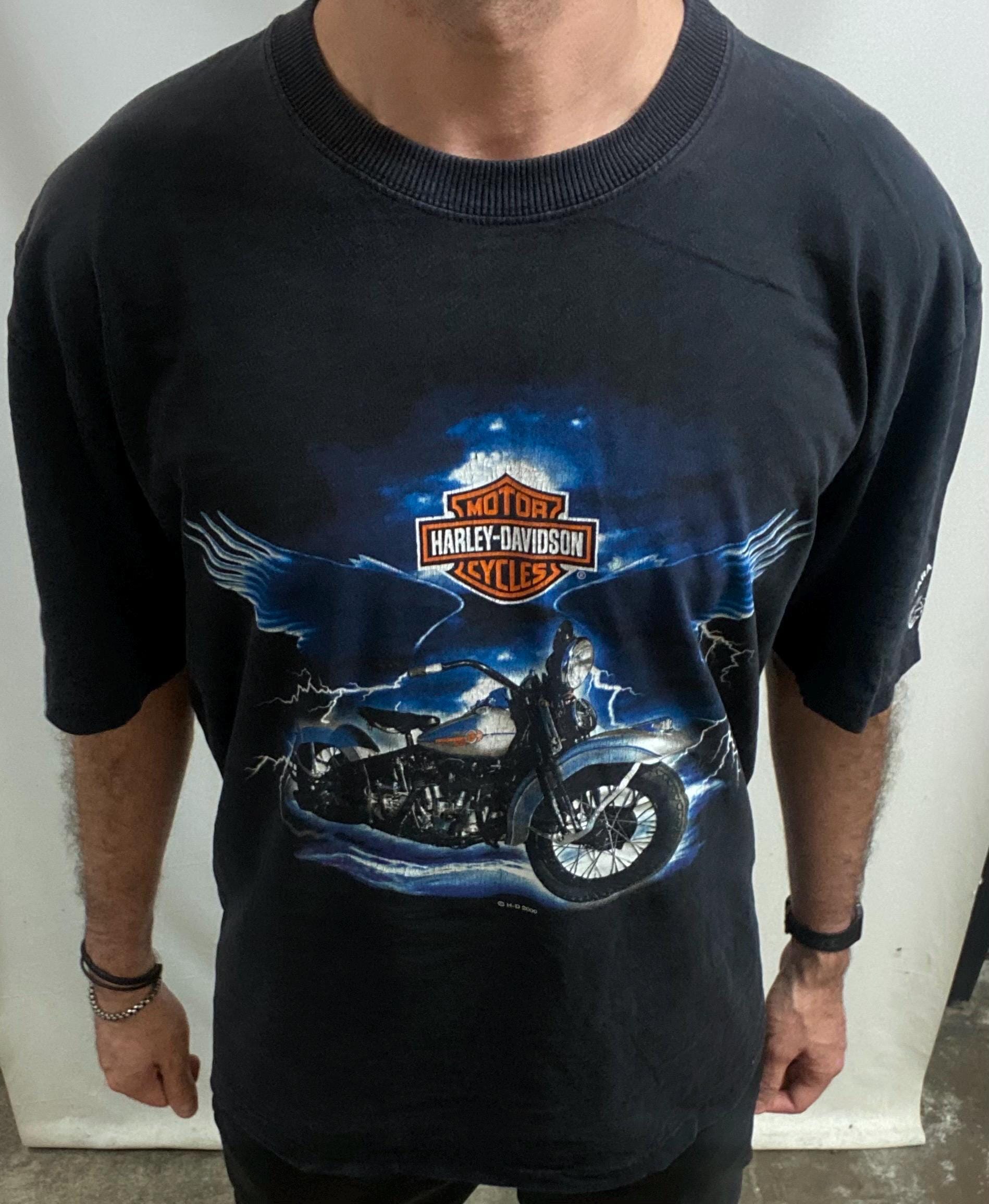 00s Harley-Davidson vintage teeハーレービンテージ Vintage 2000 Harley Davidson T-shirt: Eagle Wings Biker Design