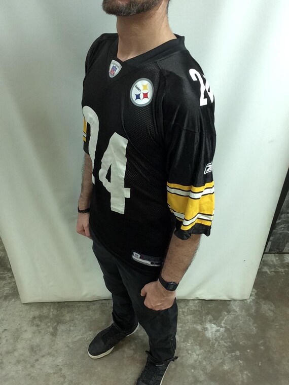 Maglia da football Reebok nera e gialla classica Pittsburgh Steelers 24 Ike Taylor NFL vintage anni 2000 taglia grande Etsy Italia