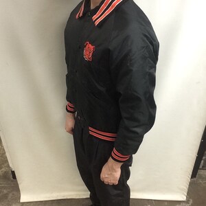 Vintage 90's Original University of Georgia Bulldogs Black College Football Classic Windbreaker Nylon Bomber Jacket Made in USA Size L image 7