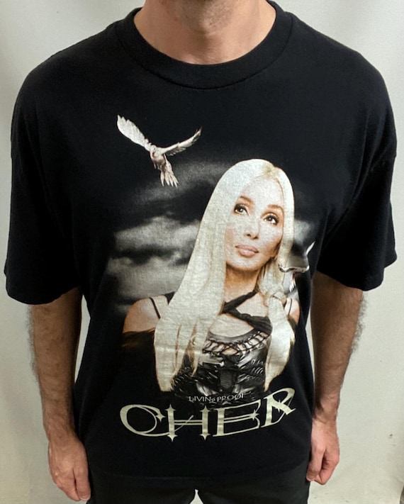 Vintage 2002 Cher Living Proof Farewell Tour Black Concert Graphic