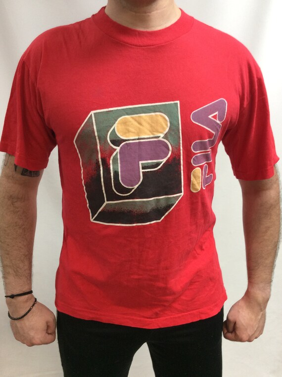 Buy Vintage 90 s Original Sports Brand Fila Italiano Classic Red Soccer T shirt size XL Online in India Etsy