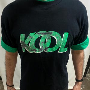 Vintage 90s Kool Cigarettes T-shirt: Classic Black & Green, Made