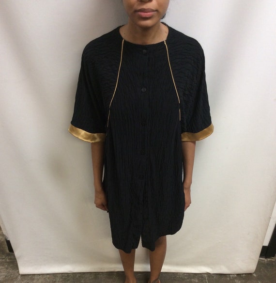 green emerald velvet dress Oscar de la Renta Vintage 1980s Black Satin and Gold Metallic Brocade –  Amarcord Vintage Fashion main image 0