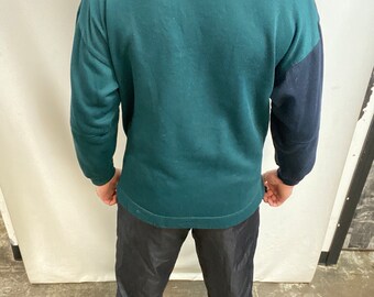 90s BUGLE BOY ツートン スウェット シャツ M チャコール×ブルー