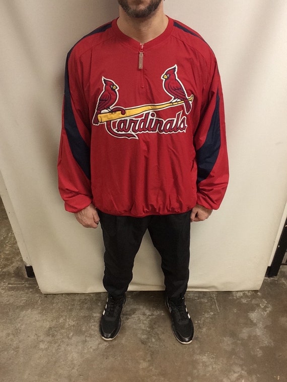 St Louis Cardinals Jacket Men Large Adult Red Majestic Pullover MLB  Baseball STL