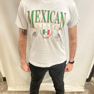 Vintage jaren 90 Mexican Pride T-shirt, Fruit of the Loom (maat medium)