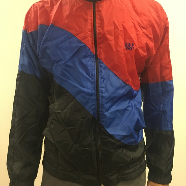 USA Olympic Games Vintage Multi-Color Windbreaker M
