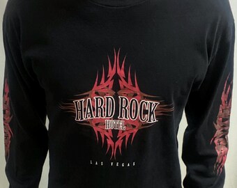 Vintage 90er Jahre Hard Rock Cafe Las Vegas Langarm T-Shirt (Größe L)