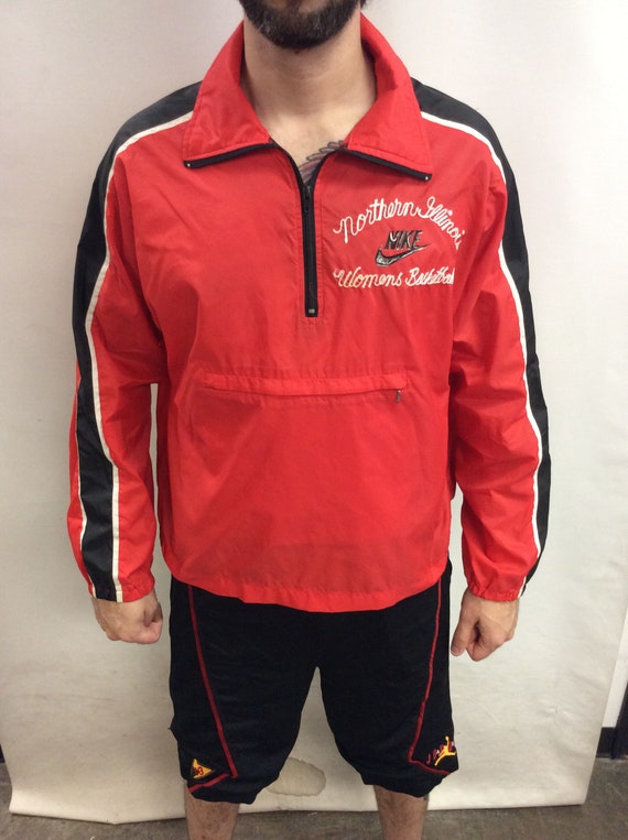 nike red black windbreaker