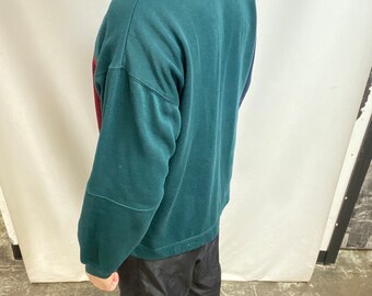 90s BUGLE BOY ツートン スウェット シャツ M チャコール×ブルー