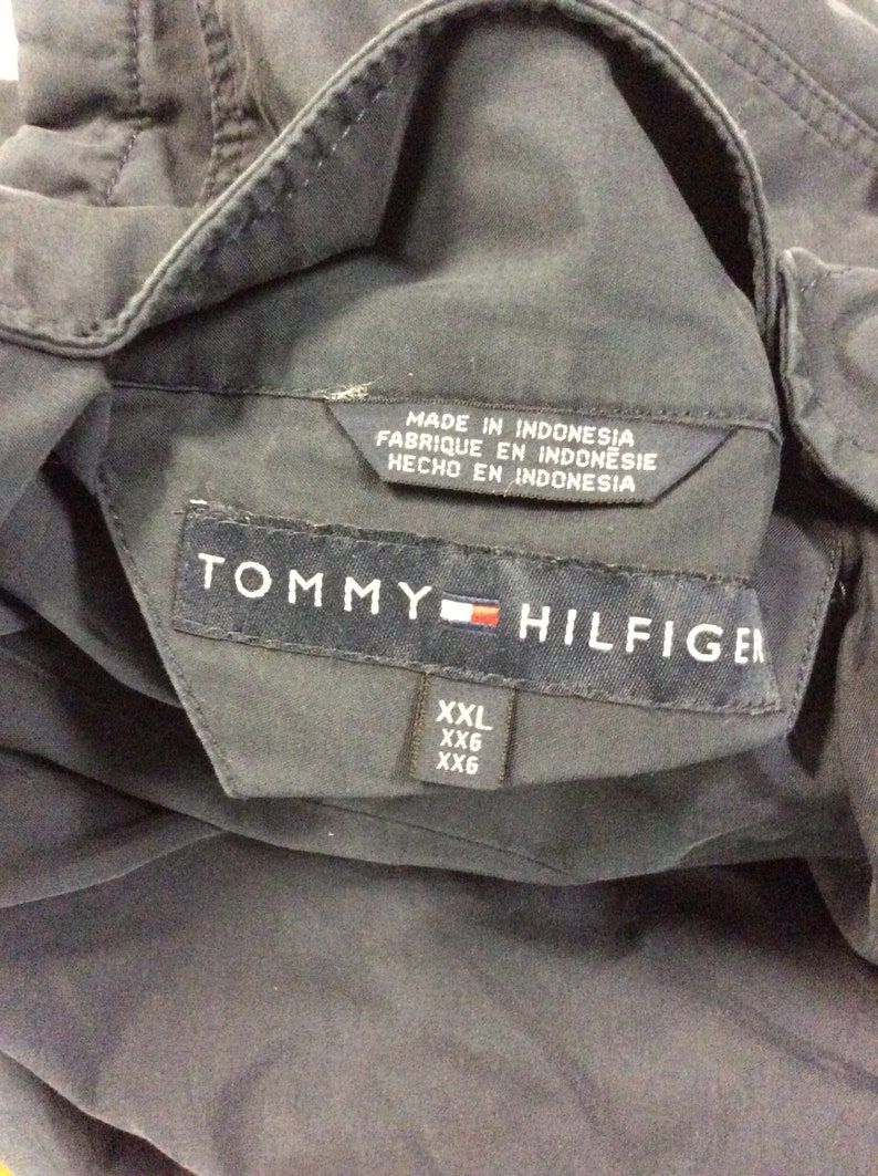 Vintage 90/'s Tommy Hilfiger Navy Blue /& Yellow Reversible Fleece and Nylon Sailing Gear Jacket Size XXL