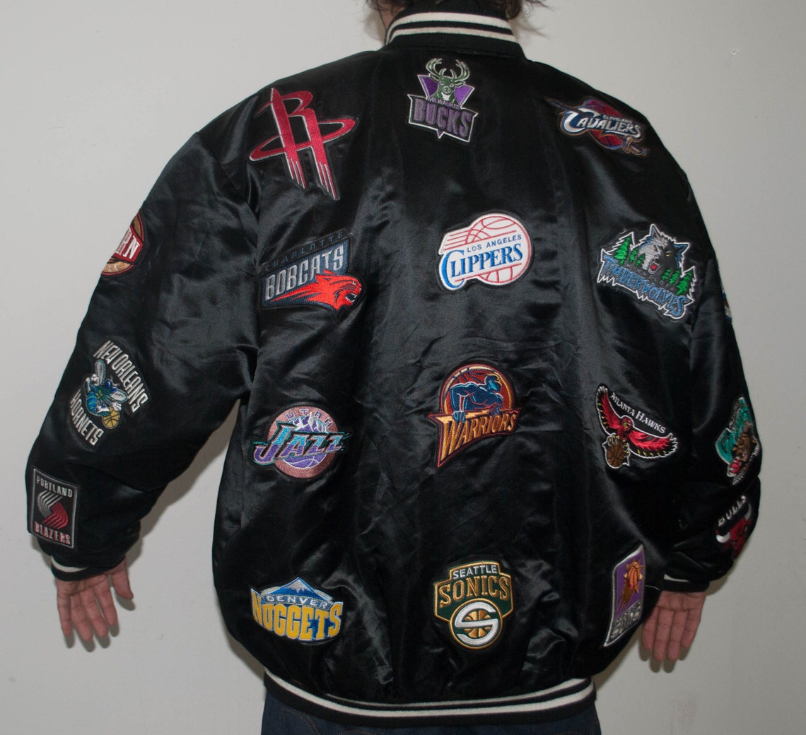 NBA Multiple Teams All Over Patch Varsity Jacket Size XL Etsy