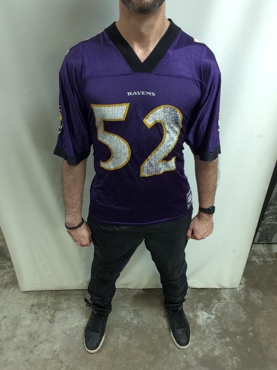 Vintage 90s 2000 s Baltimore Ravens 52 Raymond Anthony Lewis Jr. Aka Ray Lewis Classic Purple White Reebok NFL Football Jersey Size M Etsy