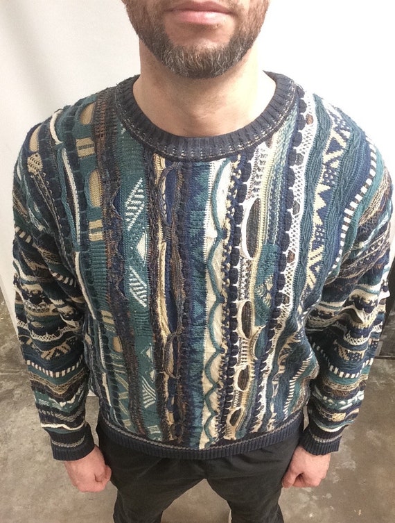 Vintage 90 s Coogi Inspired Colorful Biggie Smalls Bill Cosby Picasso Cotton Acrylic Giorgio Di Firenze Sweater Styled in Italy size XL Etsy Australia
