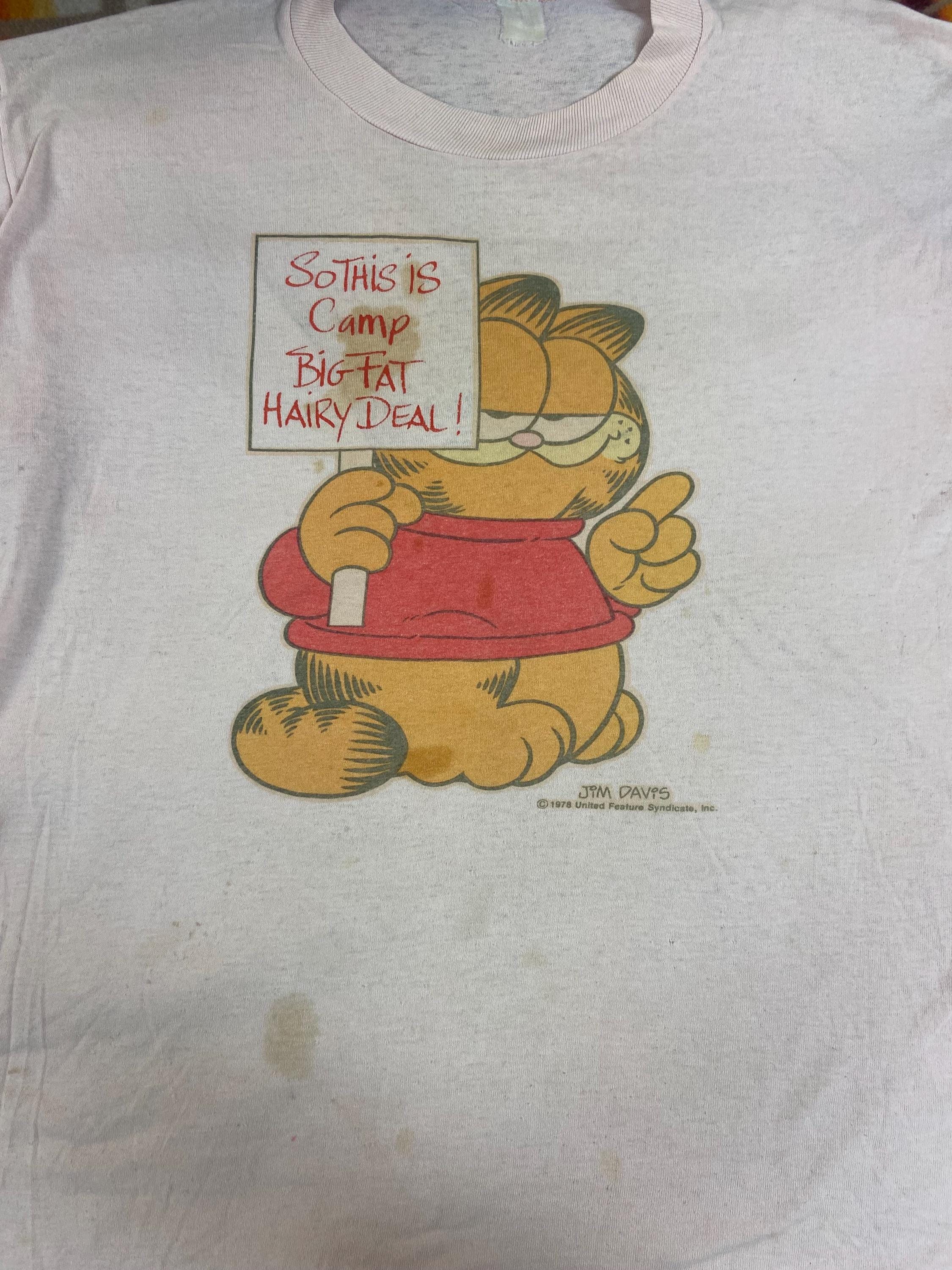 70s VINTAGE Jim Davis Garfield プリント Tシャツ Vintage 70s RARE Garfield T-Shirt 1978 Jim Davis Single