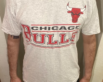 Vintage 90's Chicago Bulls NBA Champions Salem Gray Cotton T-Shirt (XL)