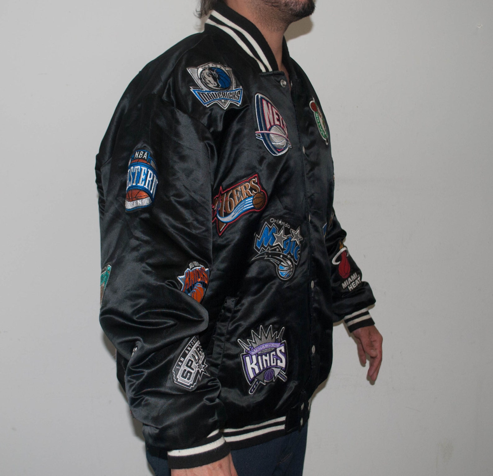 NBA Multiple Teams All Over Patch Varsity Jacket Size XL Etsy
