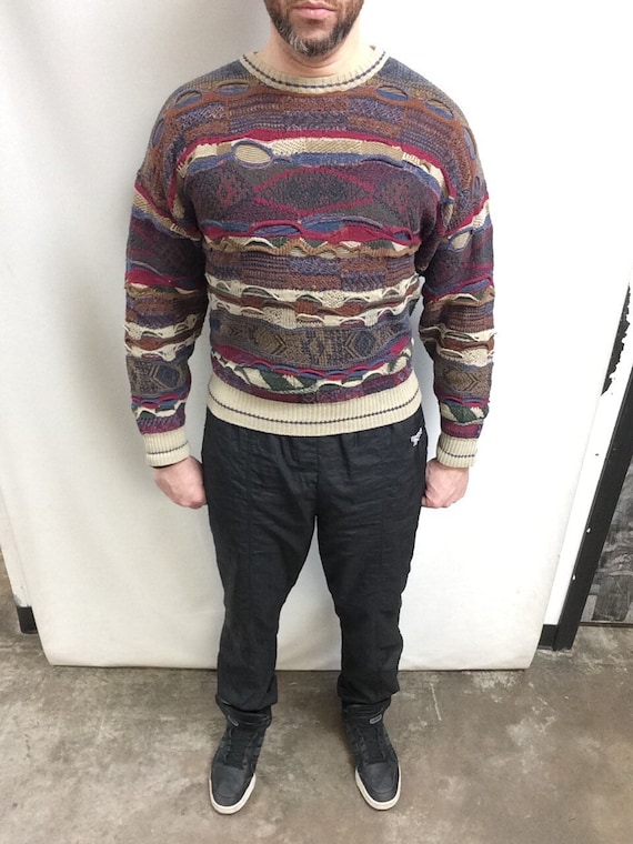 Vintage 90s Cotton Traders Mens Size Large COOGIE Style Biggie Sweater