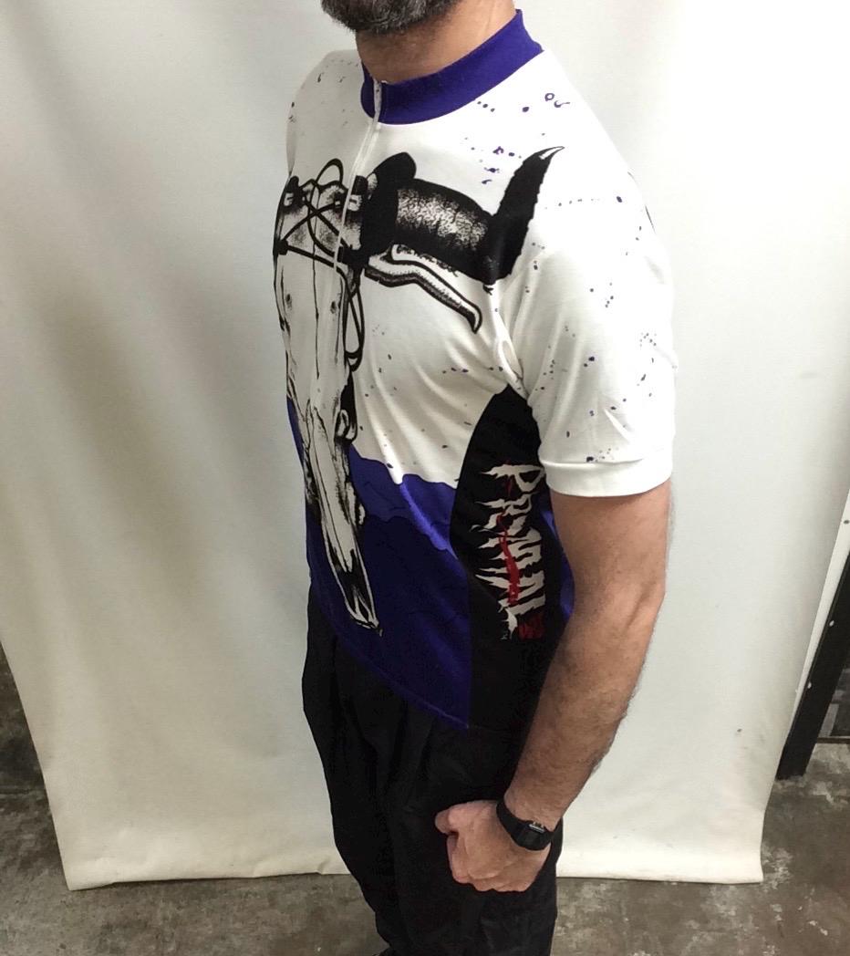 Vintage 90s Primal Wear Cycling Jersey, Longhorn Skulls Design