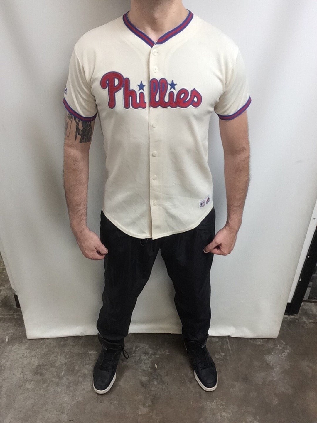 Philadelphia Phillies MLB Majestic Vintage Style Maroon Men's