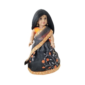 Indianerkleid 18&#39;&#39; American Girl Puppe Original Muster und Design von Urban Petit Bebe, Party wear lehenga choli mit dupatta