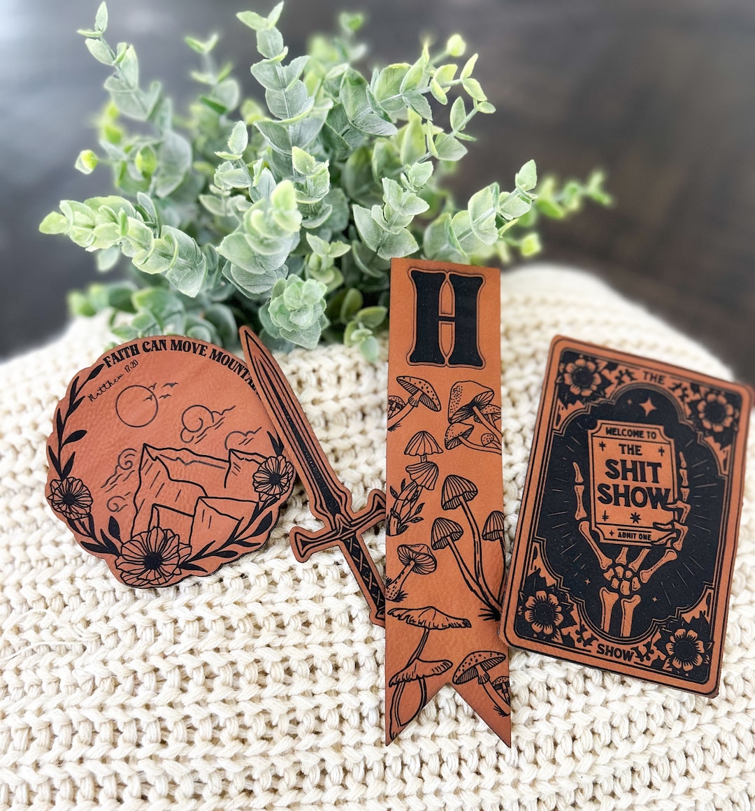Personalized Faux Leather Bookmark, Laser Engraved Bookish Gift - Etsy