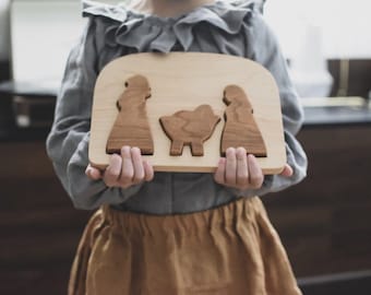 Wooden Nativity Puzzle, Christmas Toy, Nativity for Kids, Wood Nativity, Natural Toy, Christmas Gift for Kids, Holiday Puzzle