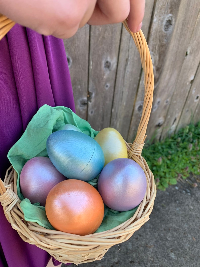 Hollow Wooden Eggs Wood Easter Eggs Spring Decor Fillable Etsy