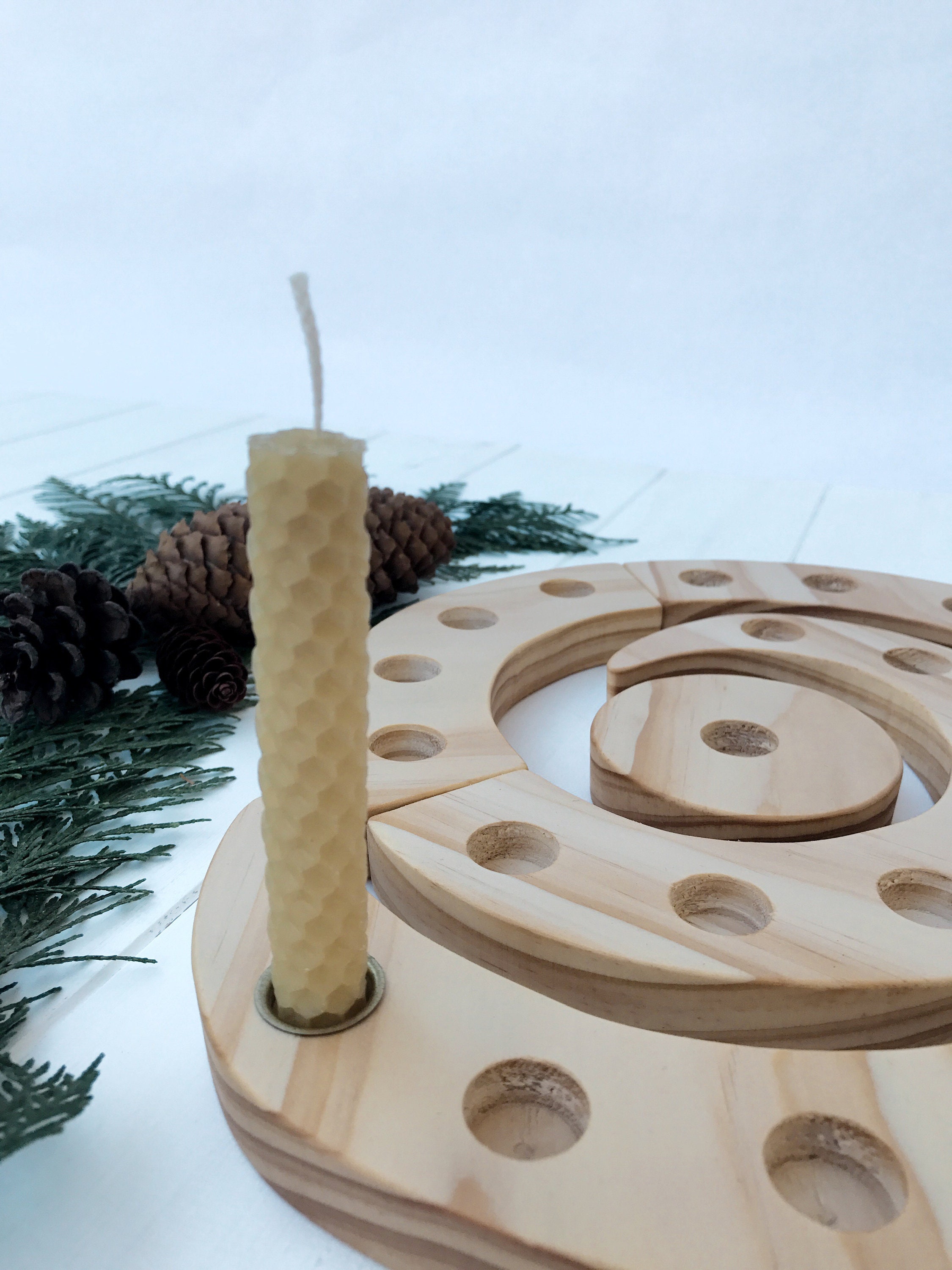 Advent Spiral Wooden Candleholder Christmas Decor Holiday Etsy